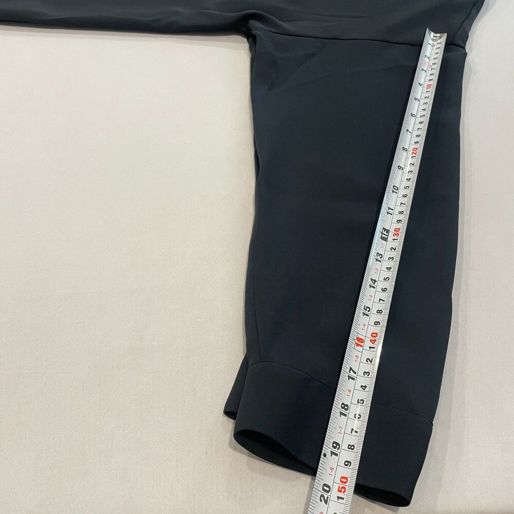 ~ J.Jill 2x Wearever Dress Black Vneck Tunic Above Knee Long Sleeve Pleated Slit - Picture 8 of 14